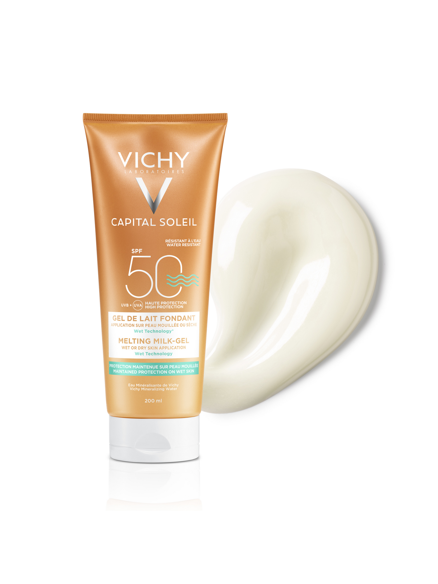 Виши Солнцезащитная тающая эмульсия с технологией нанесения на влажную кожу SPF 50, 200 мл (Vichy, Capital Soleil) фото 5
