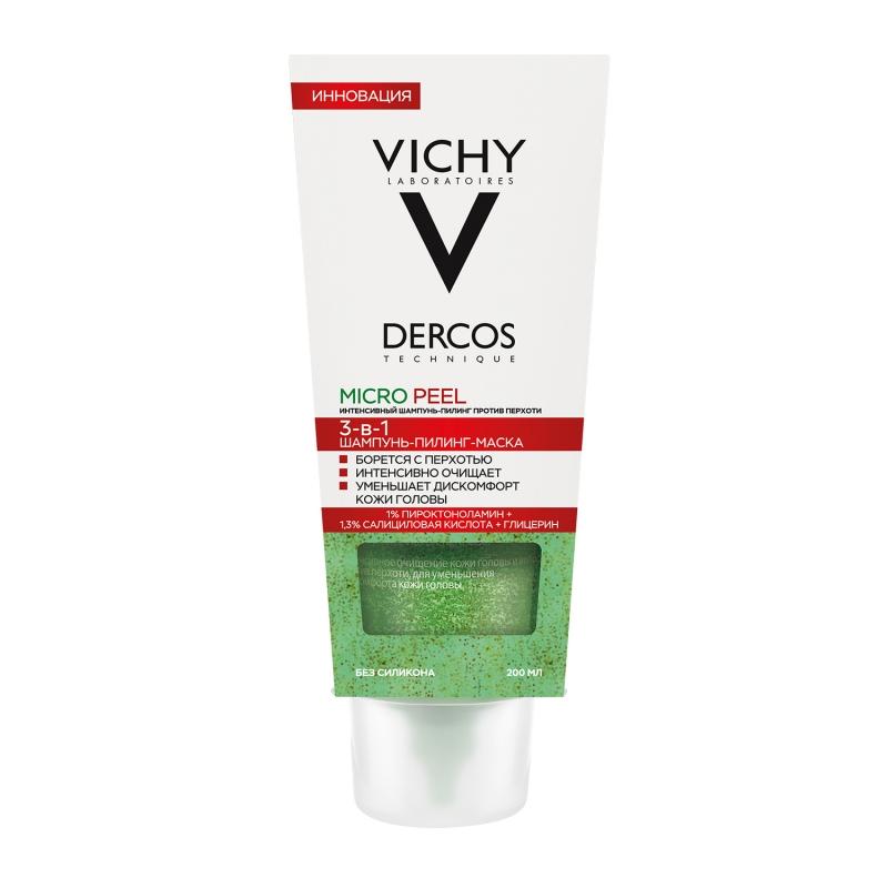 Виши Шампунь-пилинг против перхоти MicroPeel 3 в 1, 200 мл (Vichy, Dercos) фото 0