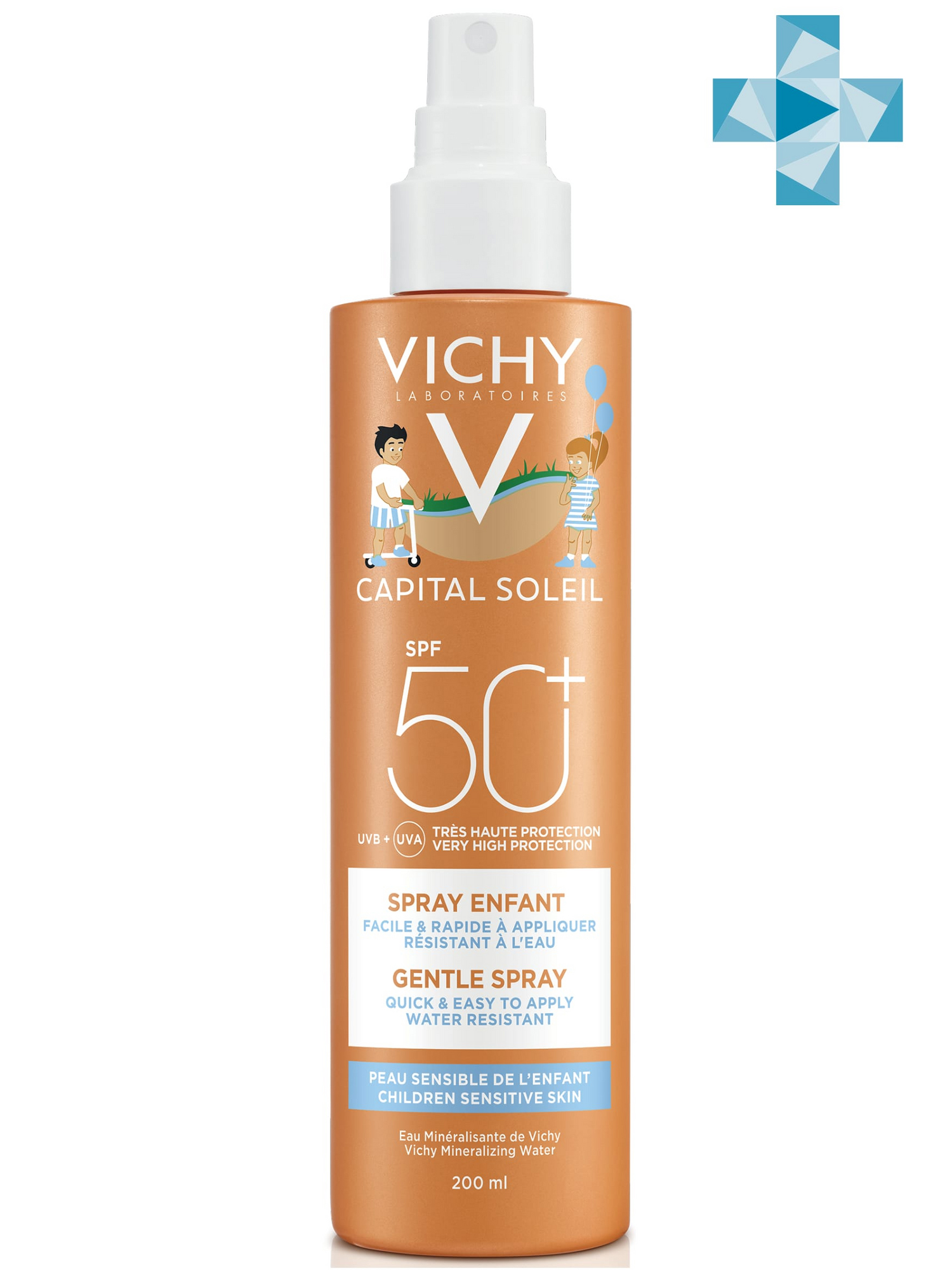 Виши Детский солнцезащитный спрей для лица и тела SPF 50+, 200 мл (Vichy, Capital Soleil) фото 0
