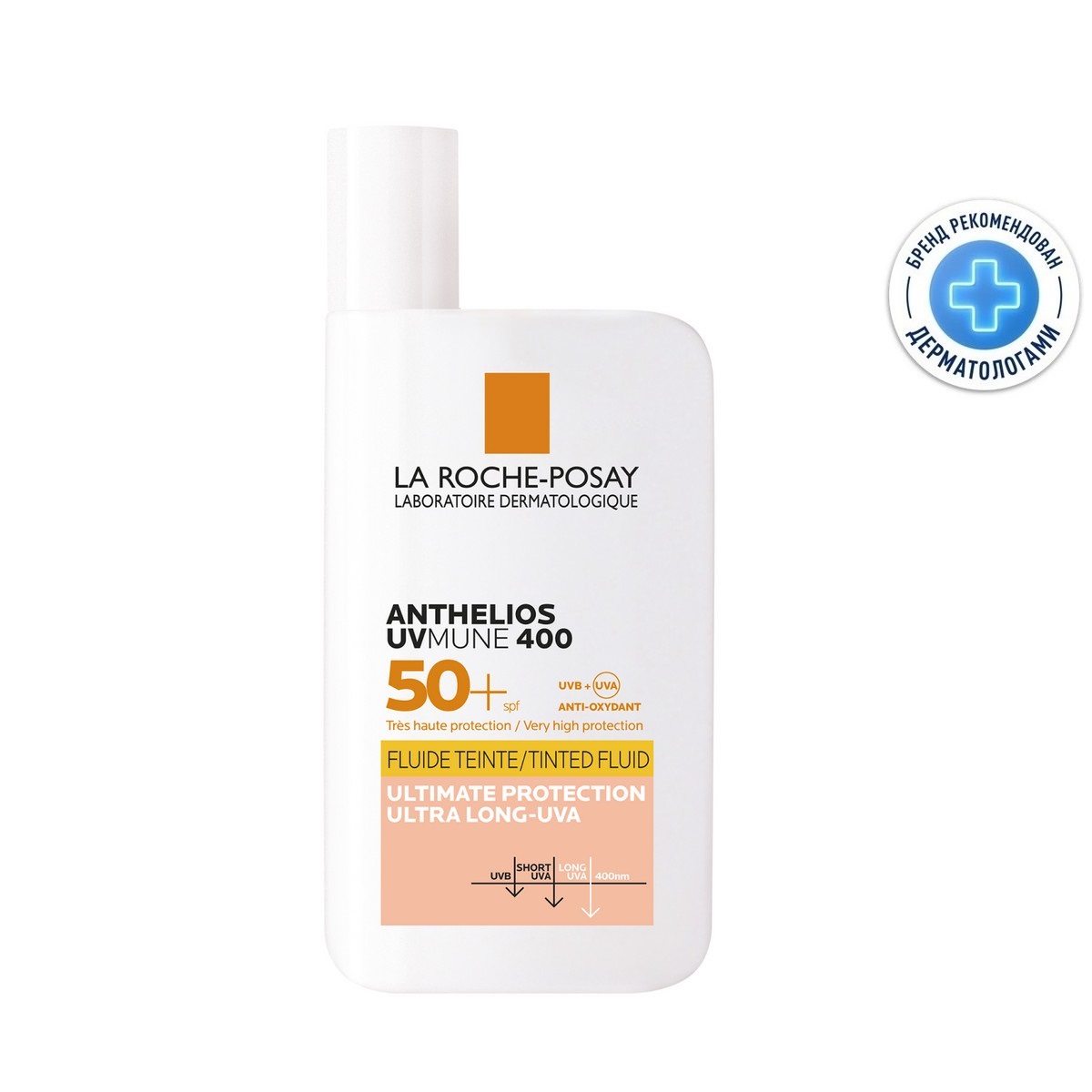 Ля Рош Позе Солнцезащитный тонирующий флюид для лица SPF 50+, 50 мл (La Roche-Posay, Anthelios) фото 0