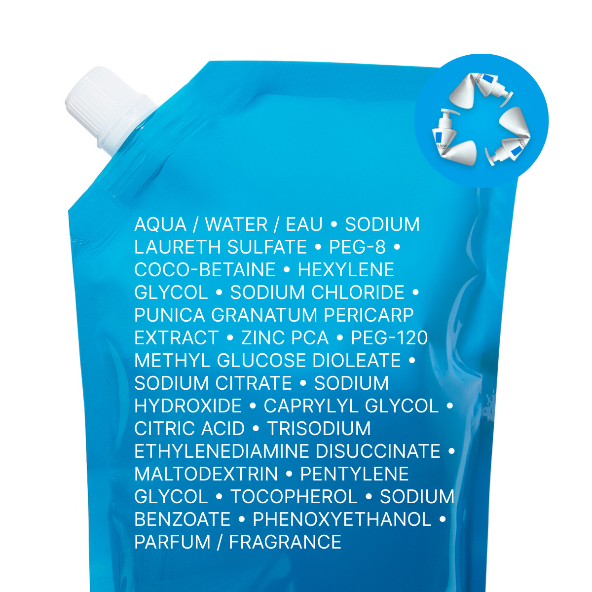 Ля Рош Позе Гель для умывания очищающий пенящийся для чувствительной жирной кожи лица и тела, сменный блок (рефилл), 400 мл (La Roche-Posay, Effaclar) Ля Рош Позе Гель для умывания очищающий пенящийся для чувствительной жирной кожи лица и тела, сменный блок (рефилл), 400 мл (La Roche-Posay, Effaclar) фото 5