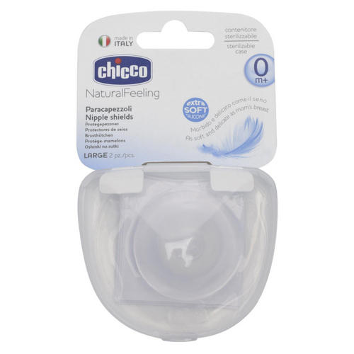 цена Chicco Накладки на соски силиконовые защитные, размер M/L 2 шт. (Chicco, )