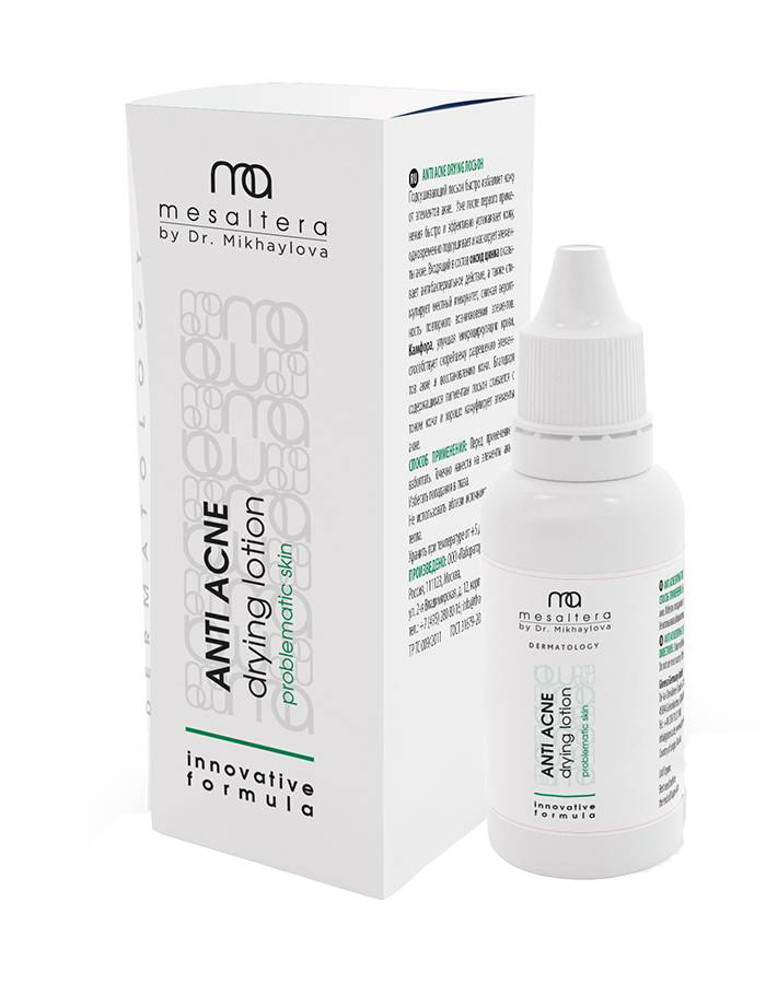 Mesaltera by DR. Mikhaylova Подсушивающий лосьон, 30 мл (Mesaltera by DR. Mikhaylova, Anti Acne) mesaltera by dr mikhaylova лосьон для жирной и проблемной кожи anti acne 400 мл