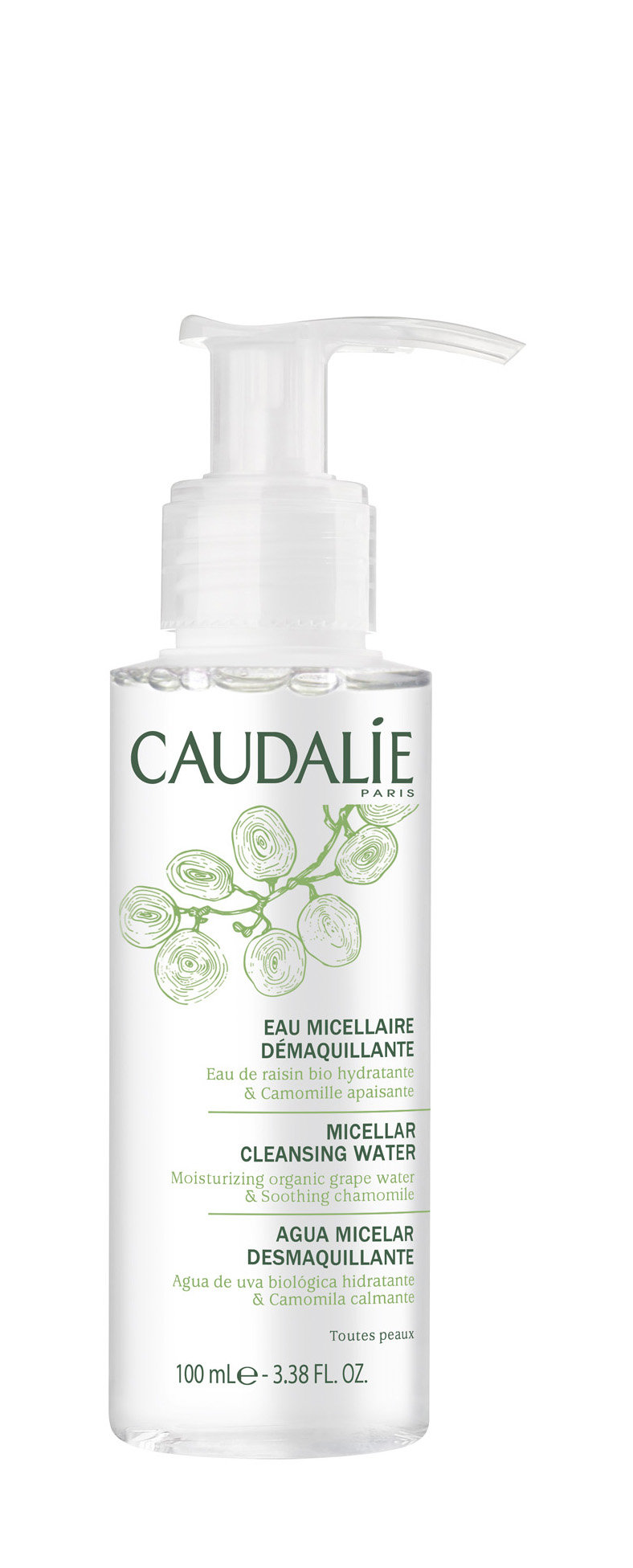 Кодали Мицеллярная вода очищающее средство для лица для всех типов кожи, 100 мл (Caudalie, Beauty To Go) фото 2