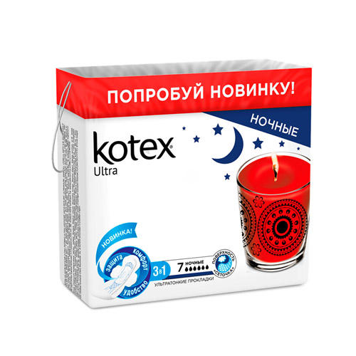 Котекс Прокладки ночные Ultra, 7 шт (Kotex, Ультра) фото 0