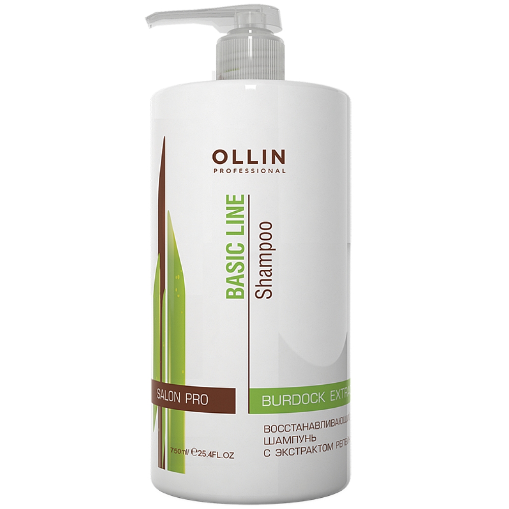 Оллин Професионал Восстанавливающий шампунь с экстрактом репейника, 750 мл (Ollin Professional, Basic Line) фото 1