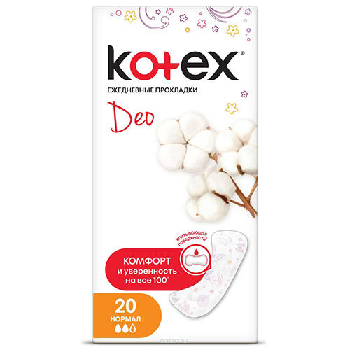 Котекс Прокладки ежедневные Нормал Део №20 (Kotex, Ежедневные) фото 0
