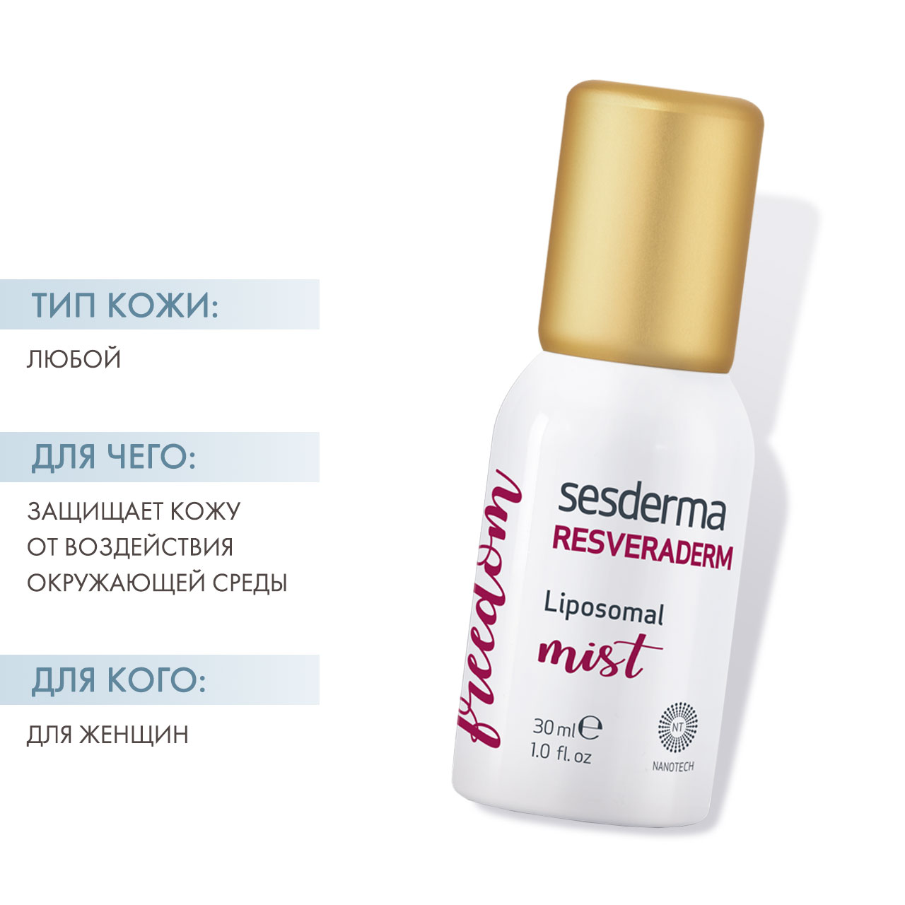 Сесдерма Спрей-мист антиоксидантный Liposomal mist Resveraderm, 30 мл (Sesderma, Resveraderm) фото 1