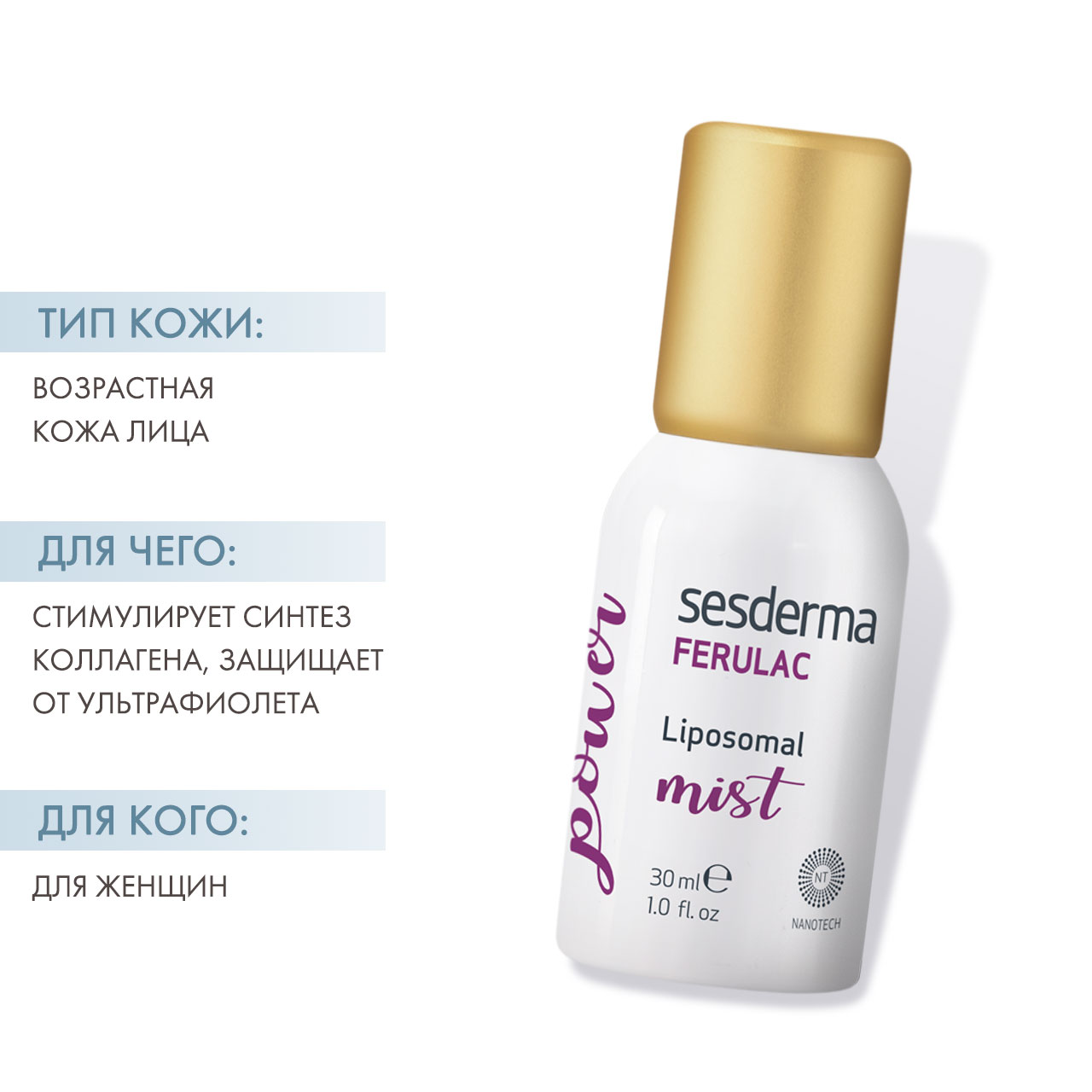 Сесдерма Cпрей-мист против фотостарения Liposomal mist, 30 мл (Sesderma, Ferulac) фото 1