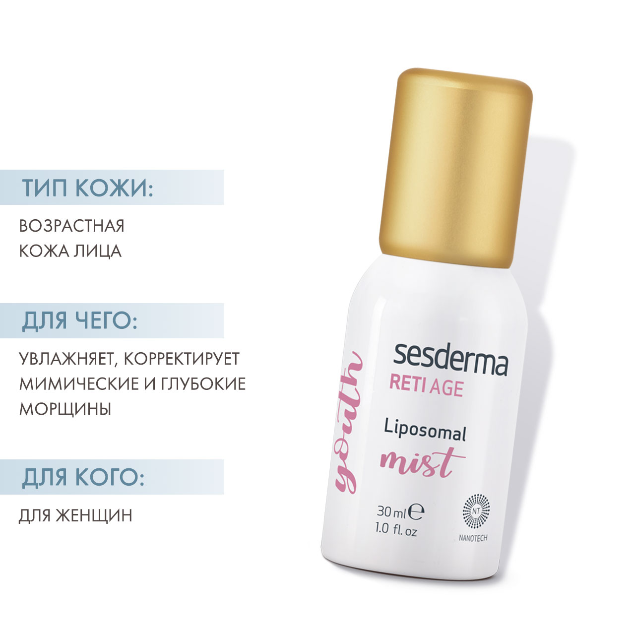 Сесдерма Антивозрастной мист Liposomal Mist Retiage, 30 мл (Sesderma, Retiage) фото 1