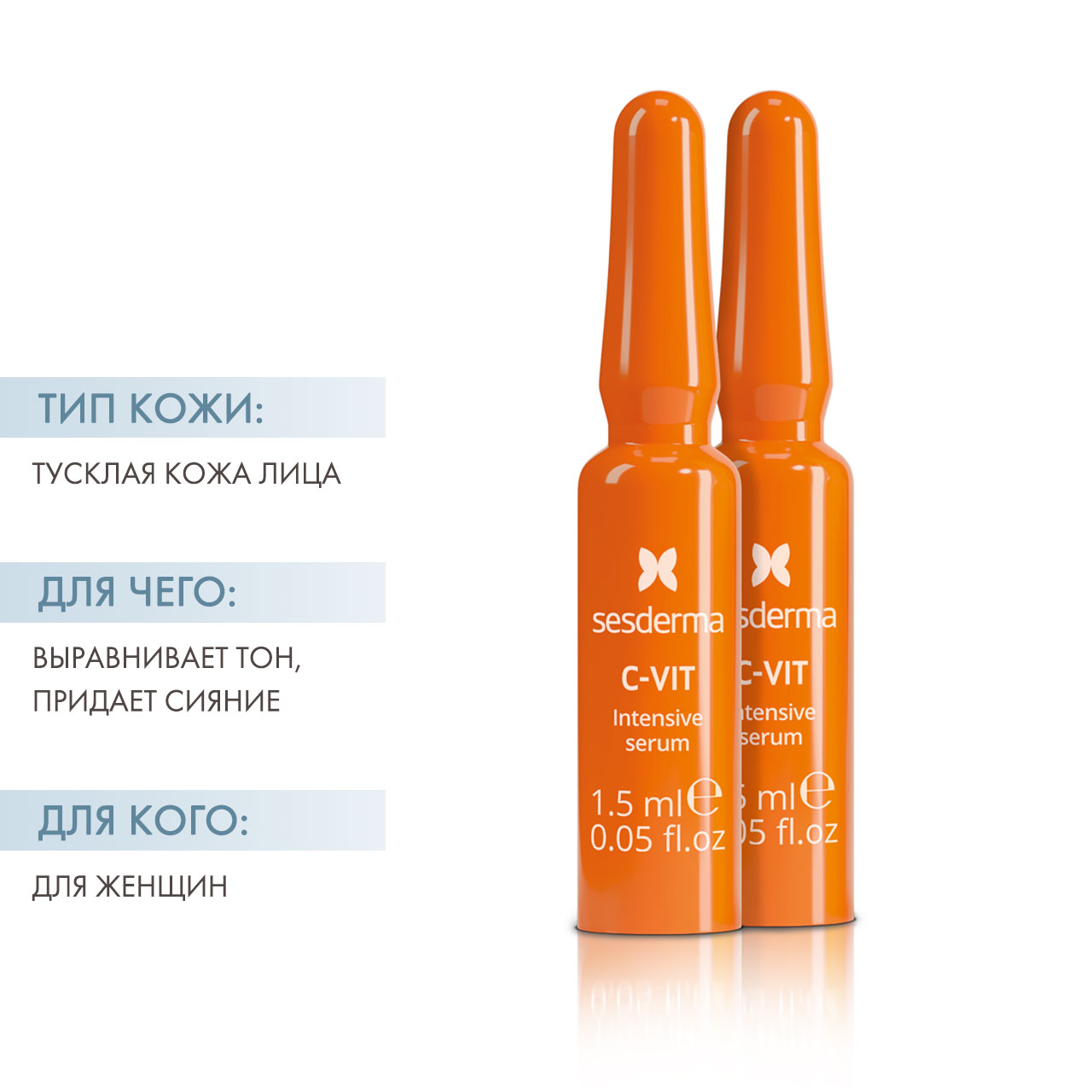 Сесдерма Интенсивная сыворотка Intensive serum 12%, 10 ампул х 1,5 мл (Sesderma, C-Vit) фото 1