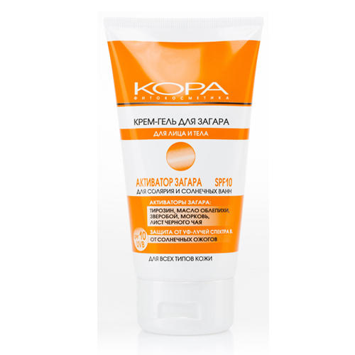 Кора Крем-гель для загара для лица и тела SPF-10 150 мл (Кора, Солнце)