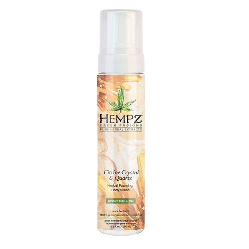 Hempz Гель-мусс для душа с мерцающим эффектом Fresh Fusion Citrine Crystal  Quartz Herbal Foaming Body Wash, 250 мл (Hempz, Желтый кварц)