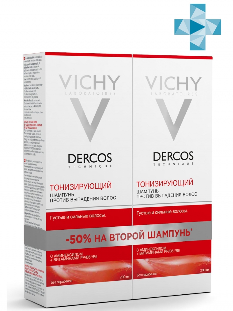 Виши Набор Аминексил тонизирующий шампунь 200мл*2шт (Vichy, Dercos Aminexil) фото 0