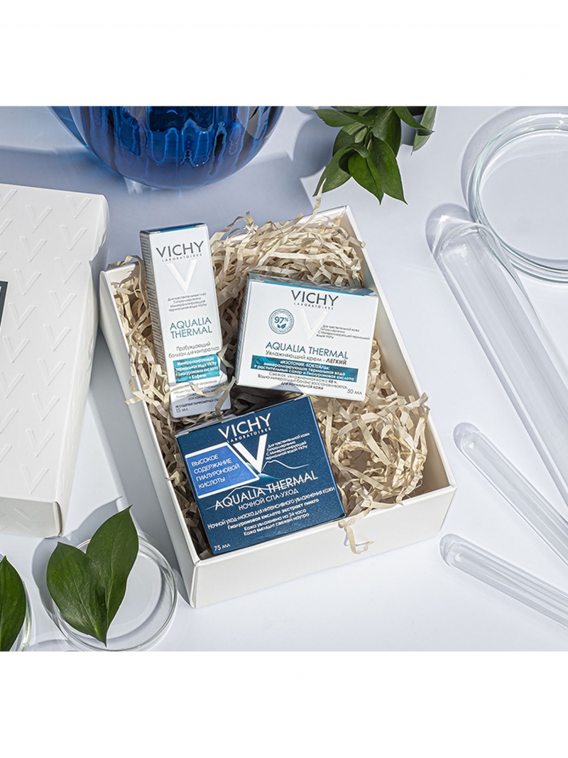 Виши Набор Аквалия Термаль: Легкий крем для нормальной кожи 50 мл + Ночной Спа-ритуал крем-гель, 75 мл + Пробуждающий бальзам для контура глаз, 15 мл (Vichy, Aqualia Thermal) фото 2