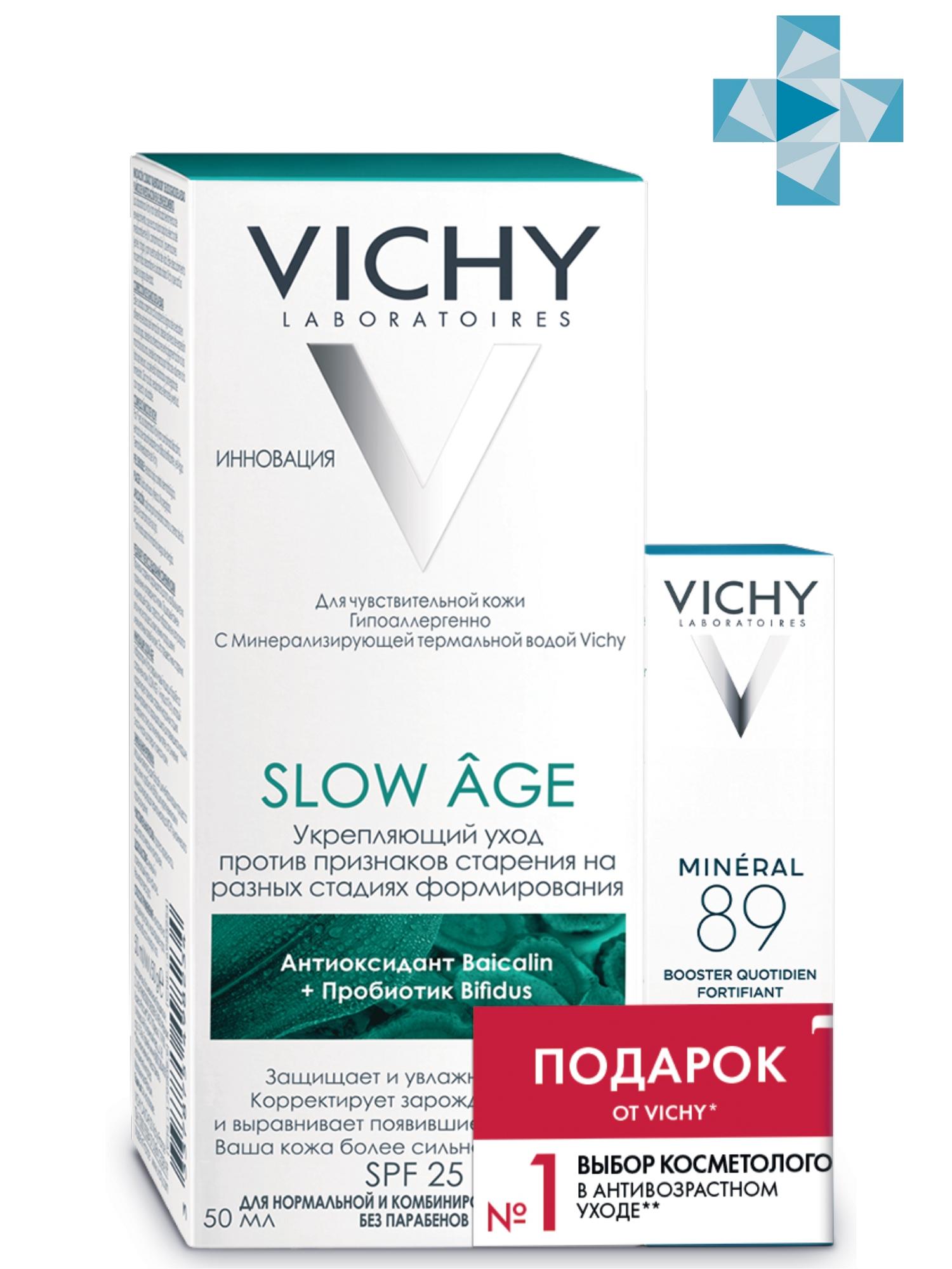 Vichy Набор Slow Age Флюид для всех типов кожи 50 мл + Ежедневный гель-сыворотка Mineral 89, 10 мл (Vichy, Slow Age)