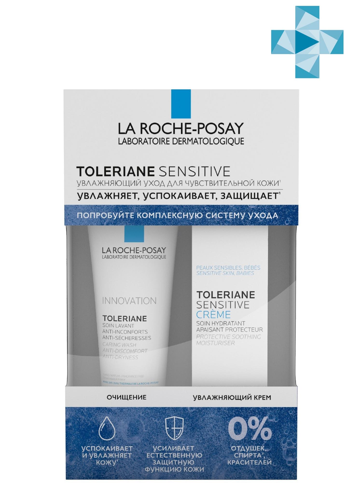 Ля Рош Позе Набор: очищающий крем-гель 50 мл + легкий крем 15 мл (La Roche-Posay, Toleriane) фото 0