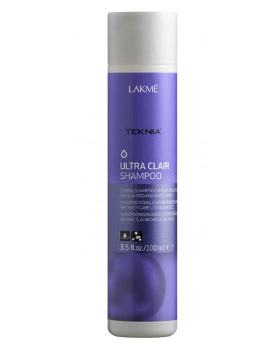 Lakme Ultra clair Шампунь тонирующий для обесцвеченных, натуральных светлых и седых волос 100 мл (Lakme, Ultra clair)