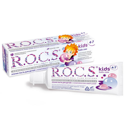 R.O.C.S. Зубная паста Рокс Бабл Гам 45 гр (R.O.C.S., Kids 3-7 years)