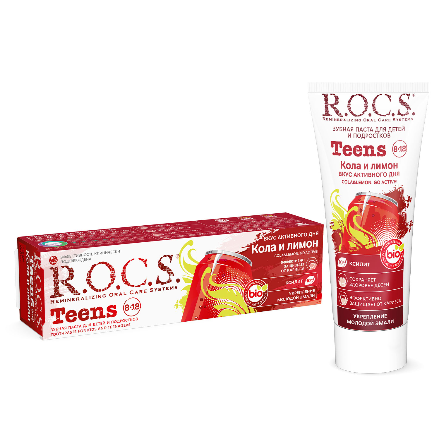 Рокс Зубная паста Кола и Лимон, 74 г (R.O.C.S., Teens 8-18 years) фото 2