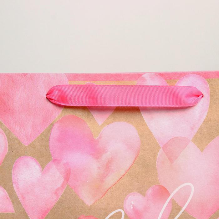  Пакет крафтовый горизонтальный With Love ML 27 × 23 × 11,5 см (Подарочная упаковка, Пакеты) фото 2