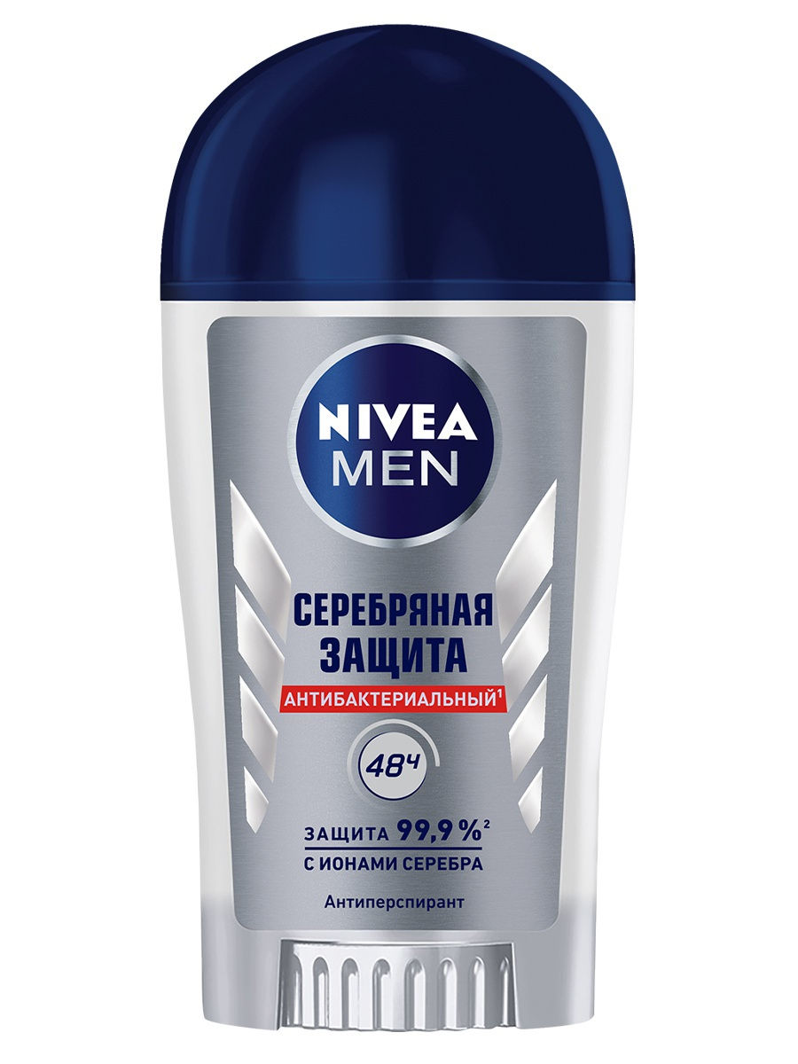 Нивеа Дезодорант-антиперспирант Серебряная защита мужской 40 мл (Nivea, Для мужчин) фото 0