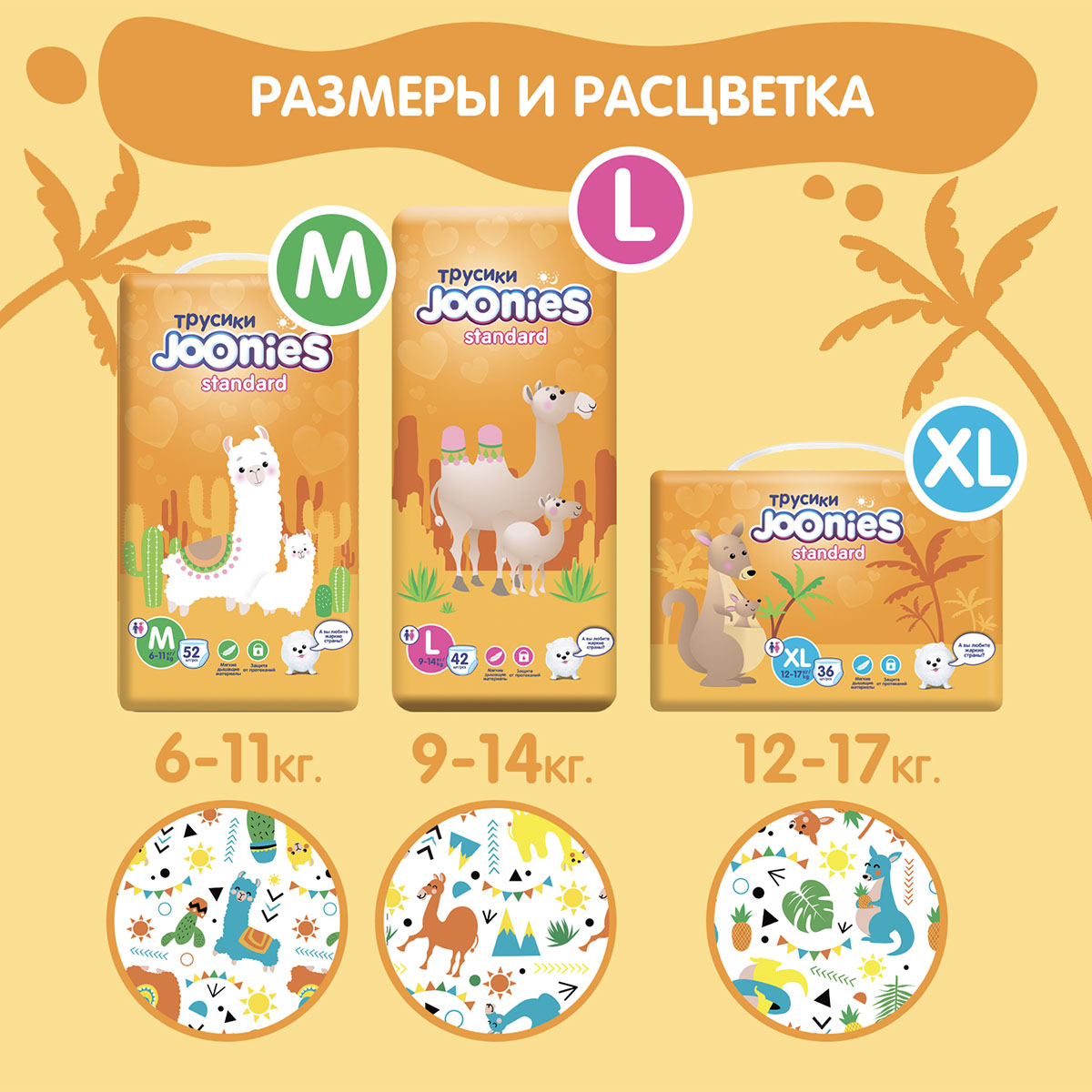 Джунис Подгузники-трусики размер M (6-11 кг), 52 шт (Joonies, Standard) фото 8