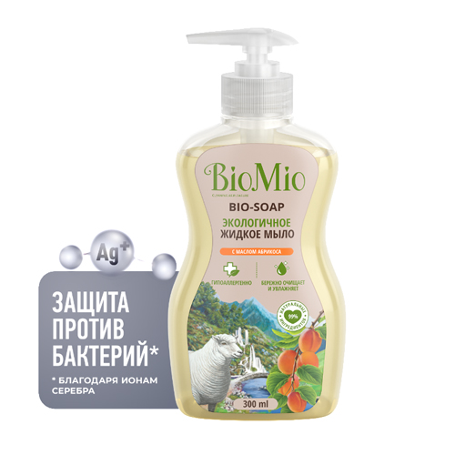 БиоМио Жидкое мыло с маслом абрикоса смягчающее 300 мл (BioMio, Мыло) фото 0