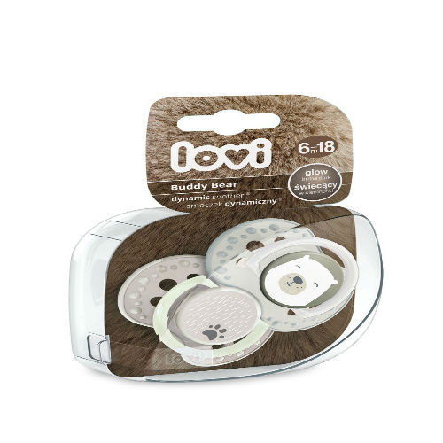 

Lovi Пустышка Lovi динамическая силикон Buddy Bear 6-18 мес 2 шт (Lovi, Пустышки), Пустышки