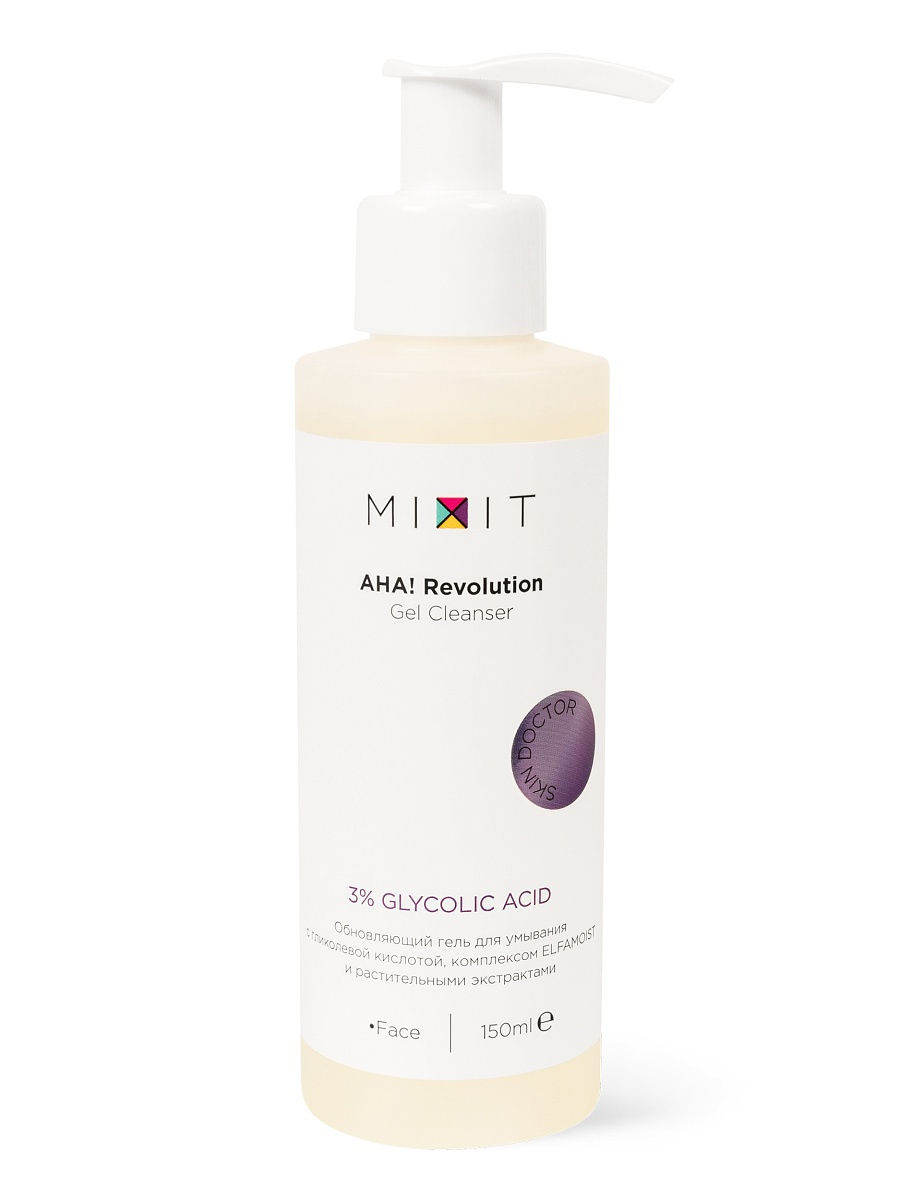 Миксит Очищающий гель AHA! Revolution glycolic 3%, 150 мл (Mixit, Для лица) фото 0