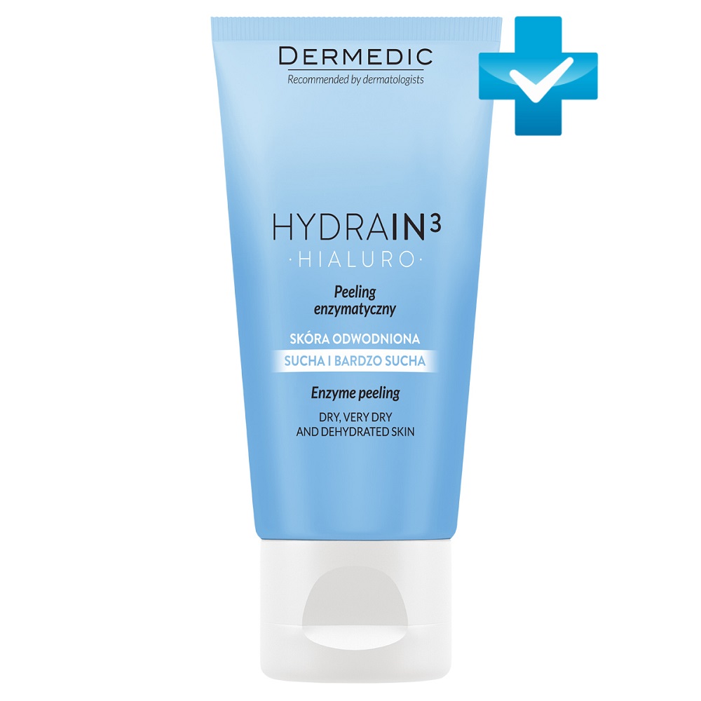 Dermedic Энзимный пилинг для сухой и обезвоженной кожи лица Hialuro Enzyme Peeling, 50 г (Dermedic, Hydrain3) dermedic пилинг hydrain3 hialuro энзимный 50 мл