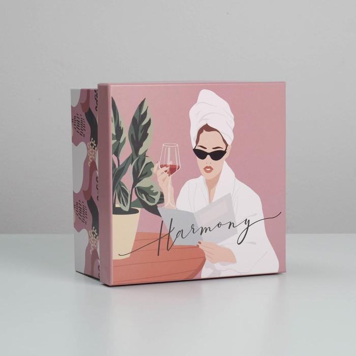  Коробка подарочная квадратная Girl 18 × 18 × 9,5 см (Подарочная упаковка, Коробки) фото 4