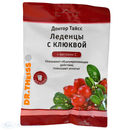 Доктор Тайсс Леденцы с клюквой и витамином С 50 г (Dr. Theiss, Леденцы) фото 0