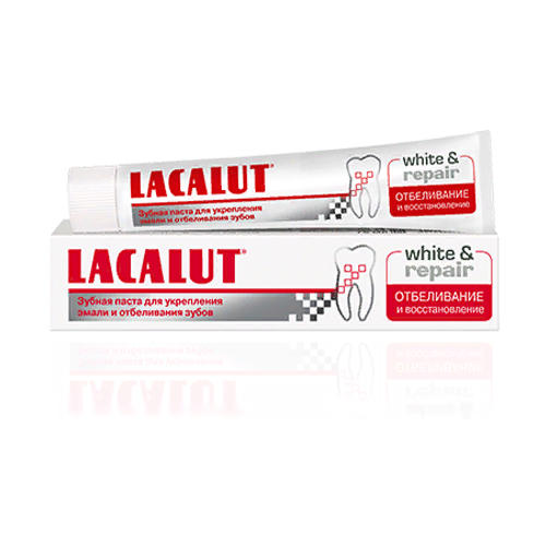 Lacalut Зубная паста Lacalut White & Repair, 75 мл (Lacalut, Зубные пасты) lacalut набор зубная паста сенситив 75 мл 2 штуки lacalut зубные пасты