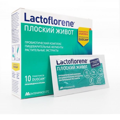 Лактофлорене Биологически активная добавка плоскийживот 10 пакетиков (Lactoflorene, БАДы) фото 0
