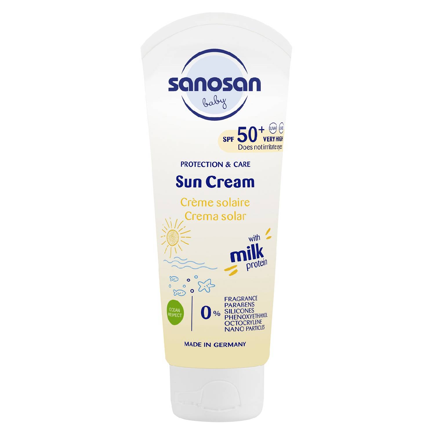 Sanosan Детский солнцезащитный крем SPF50+ 0+, 75 мл (Sanosan, Защита от солнца) защита от солнца на коляску x lander