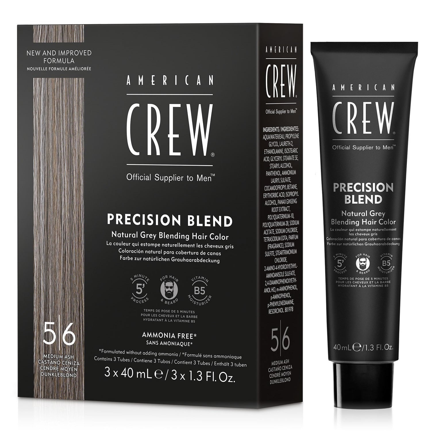 American Crew Краска для седых волос Precision Blend, 3 х 40 мл (American Crew, Камуфляж седины)