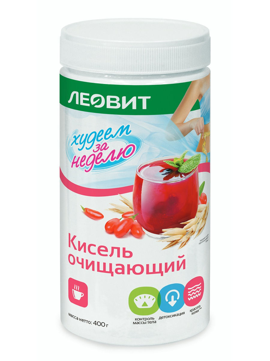 Леовит Кисель Очищающий. Банка 400 г (Леовит, Худеем за неделю) фото 0