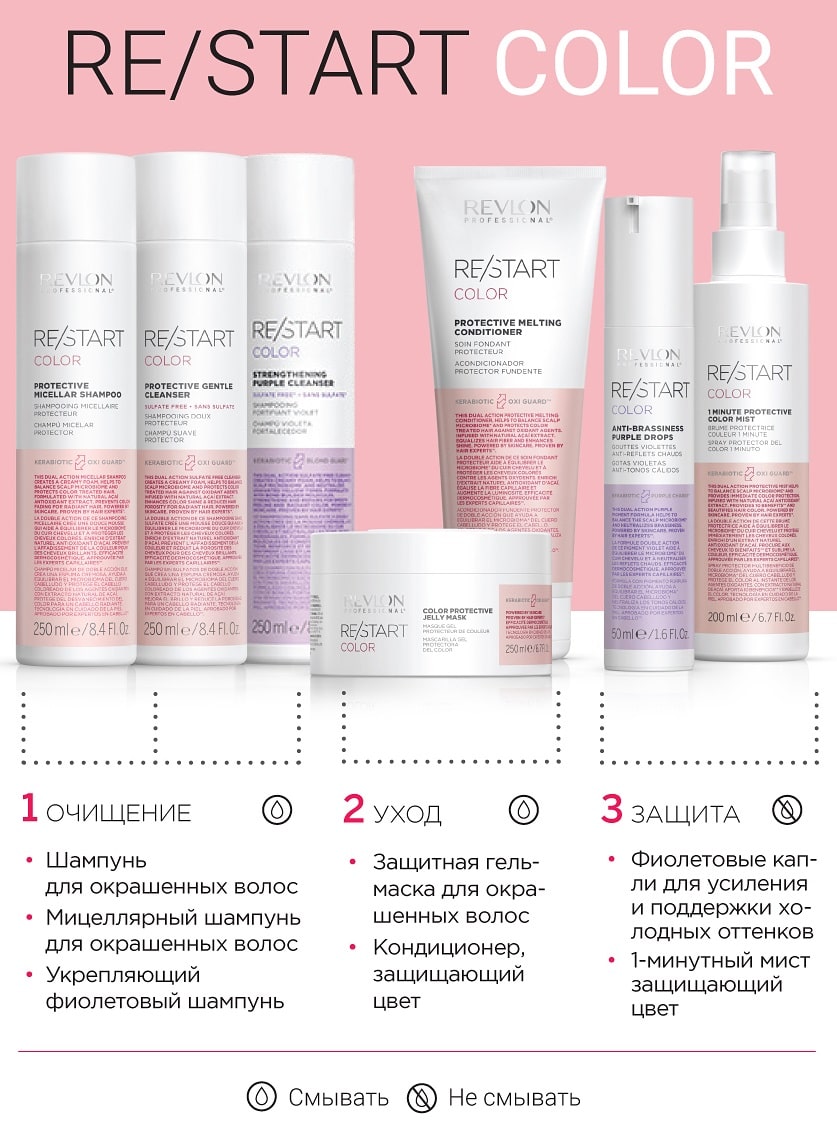 Ревлон Профессионал Anti-Brassiness Purple Drops Фиолетовые капли для усиления и поддержки холодных оттенков, 50 мл (Revlon Professional, Restart) Ревлон Профессионал Anti-Brassiness Purple Drops Фиолетовые капли для усиления и поддержки холодных оттенков, 50 мл (Revlon Professional, Restart) фото 5