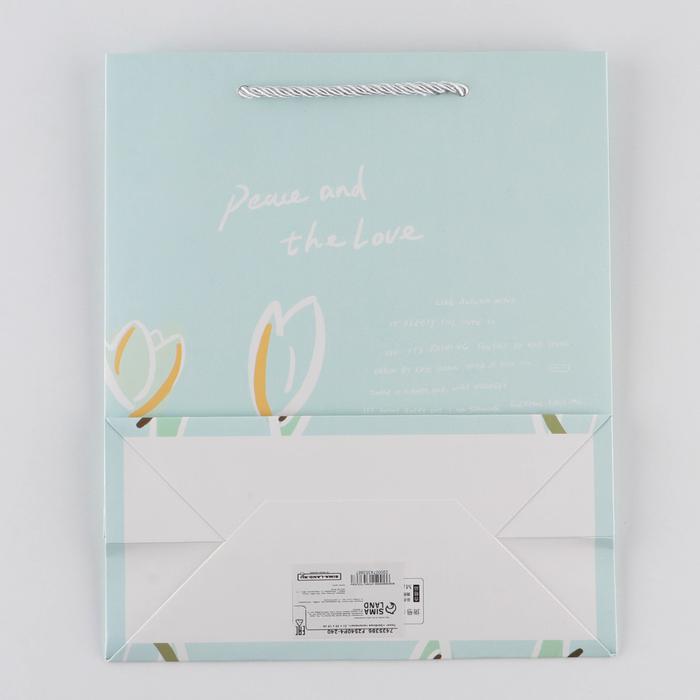  Пакет «Зелёные тюльпаны» 21 х 25 х 10 см (Подарочная упаковка, Пакеты) фото 3