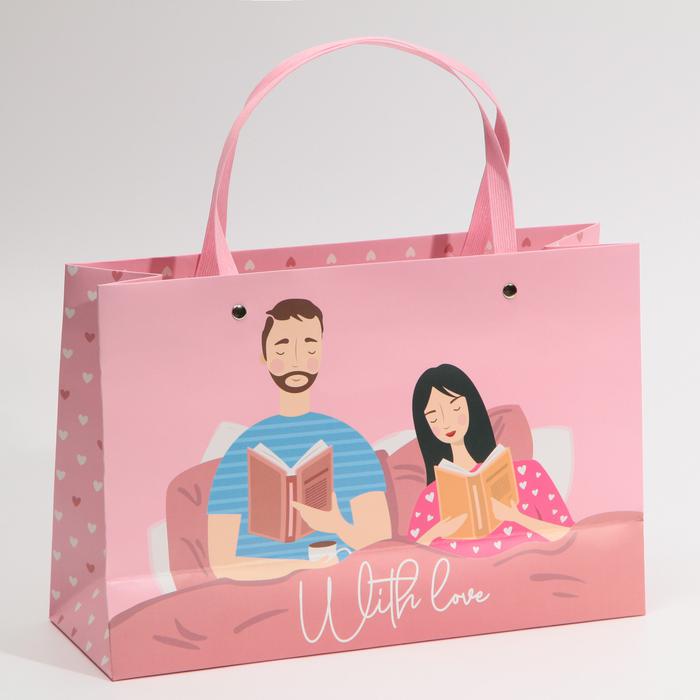  Пакет подарочный «С любовью» 30 × 20 × 10 см (Подарочная упаковка, Пакеты) фото 2