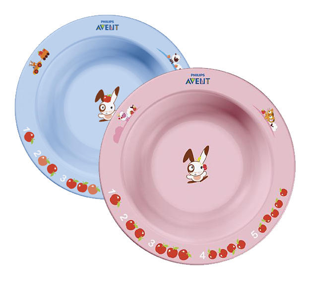 Avent Глубокая тарелка 230 мл, 6 м+, голубая или розовая (Avent, Детская посуда)