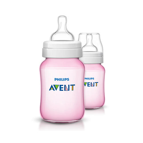 Авент Бутылочка для кормления розовая, 2шт х 260мл (Avent, Classic+) фото 0
