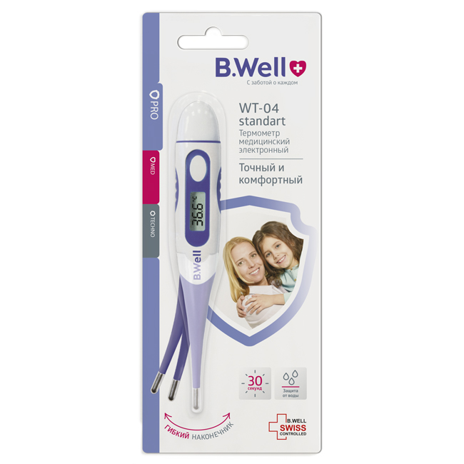 B.Well Электронный термометр WT-04 Гибкий , 1 шт (B.Well, PRO) pro c3736a