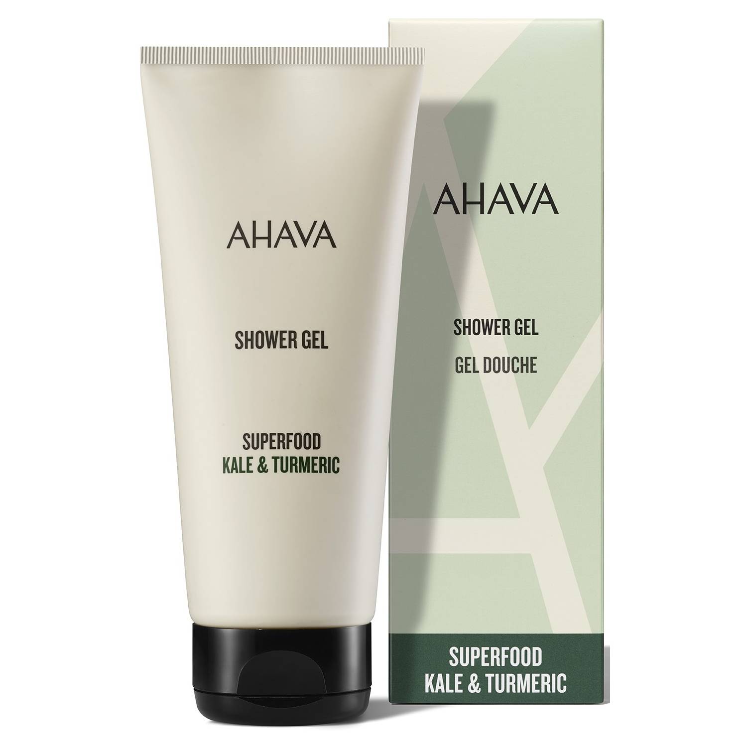 Ahava Гель для душа браунколь и куркума Shower Gel Kale & Turmeric, 200 мл (Ahava, Superfood)