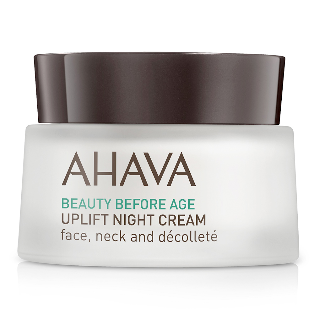 ночной крем для подтяжки кожи лица шеи и зоны декольте beauty before age uplift night cream 50мл Ahava Ночной крем для подтяжки кожи лица, шеи и зоны декольте Uplift Night Cream, 50 мл (Ahava, Beauty Before Age)