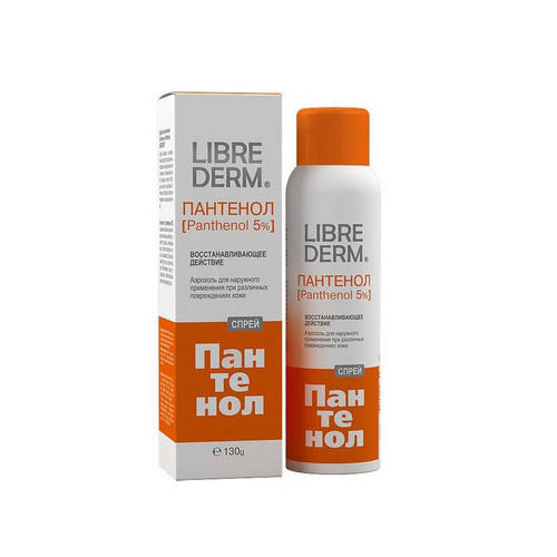 Librederm Пантенол спрей аэрозоль 5 %, 130 г (Librederm, Пантенол) librederm пантенол спрей 5 % с гиалуроновой кислотой 130 мл