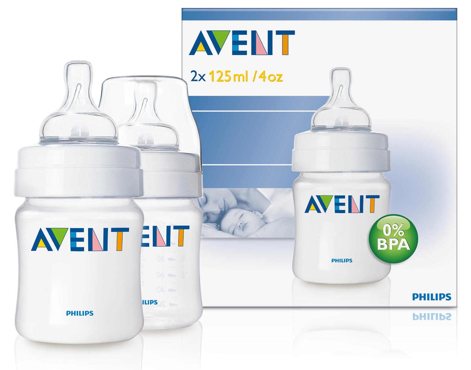 Бутылочка Естественное кормление для младенцев 2х125 мл Avent Philips (Avent, Стандарт)