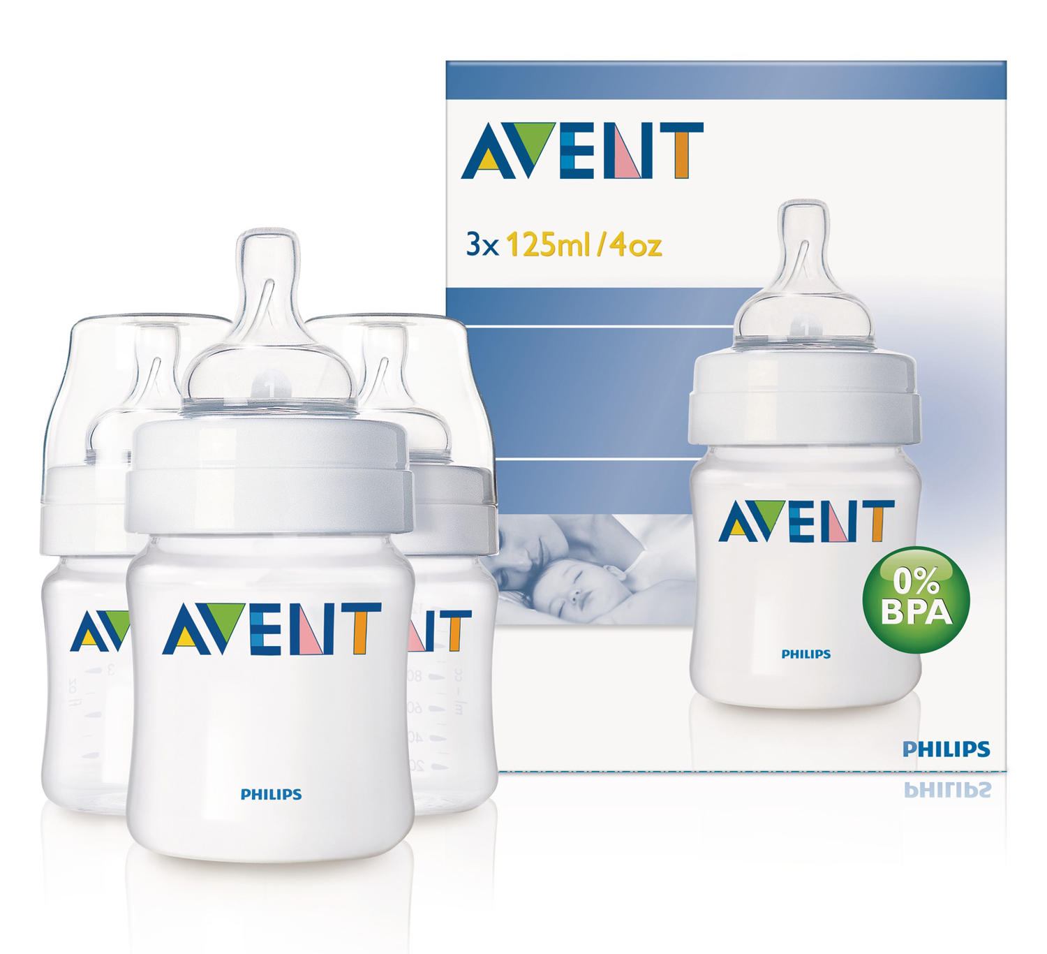 Авент Бутылочка Естественное кормление для  младенцев 3х125 мл Avent Philips (Avent, Стандарт) фото 0