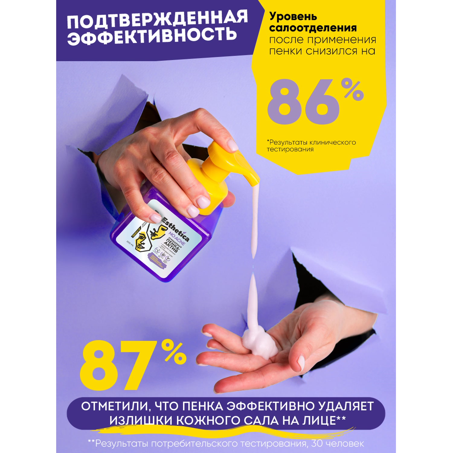 Доктор Эстетик Очищающая пенка-актив, 200 мл (Dr. Esthetica, Teens) фото 7